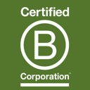B Corp logo with the words "Certified B Corporation" written on it.